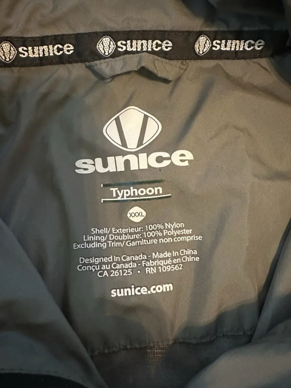 Sunice Typhoon Gold‎ Wind Vest Mens XXXL Black Gray Lightweight Windbreaker Zip